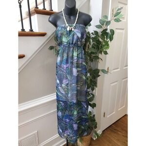 Pink Rose Womens Multicolor Off The Shoulder Sleeveless Long Maxi Dress Size L